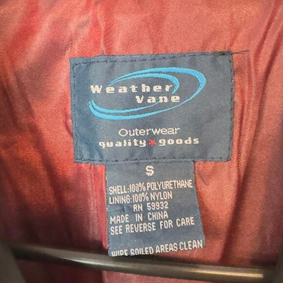 Vintage 90s Y2K Weather Vane Double-Breasted Short Trench Coat Size S Black - Picture 4 of 10